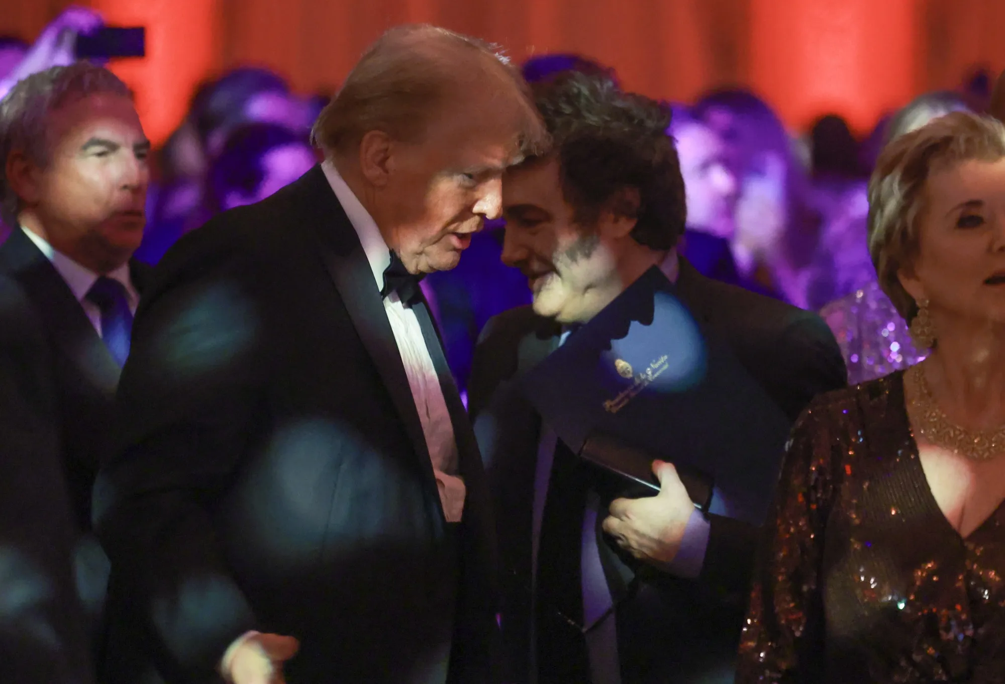 Donald Trump, left, with Javier Milei at Mar-a-Lago in Palm Beach, Florida, on Nov. 14.