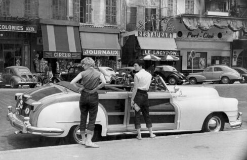 A 1947 Chrysler Town & Country Car Stands in Marseille