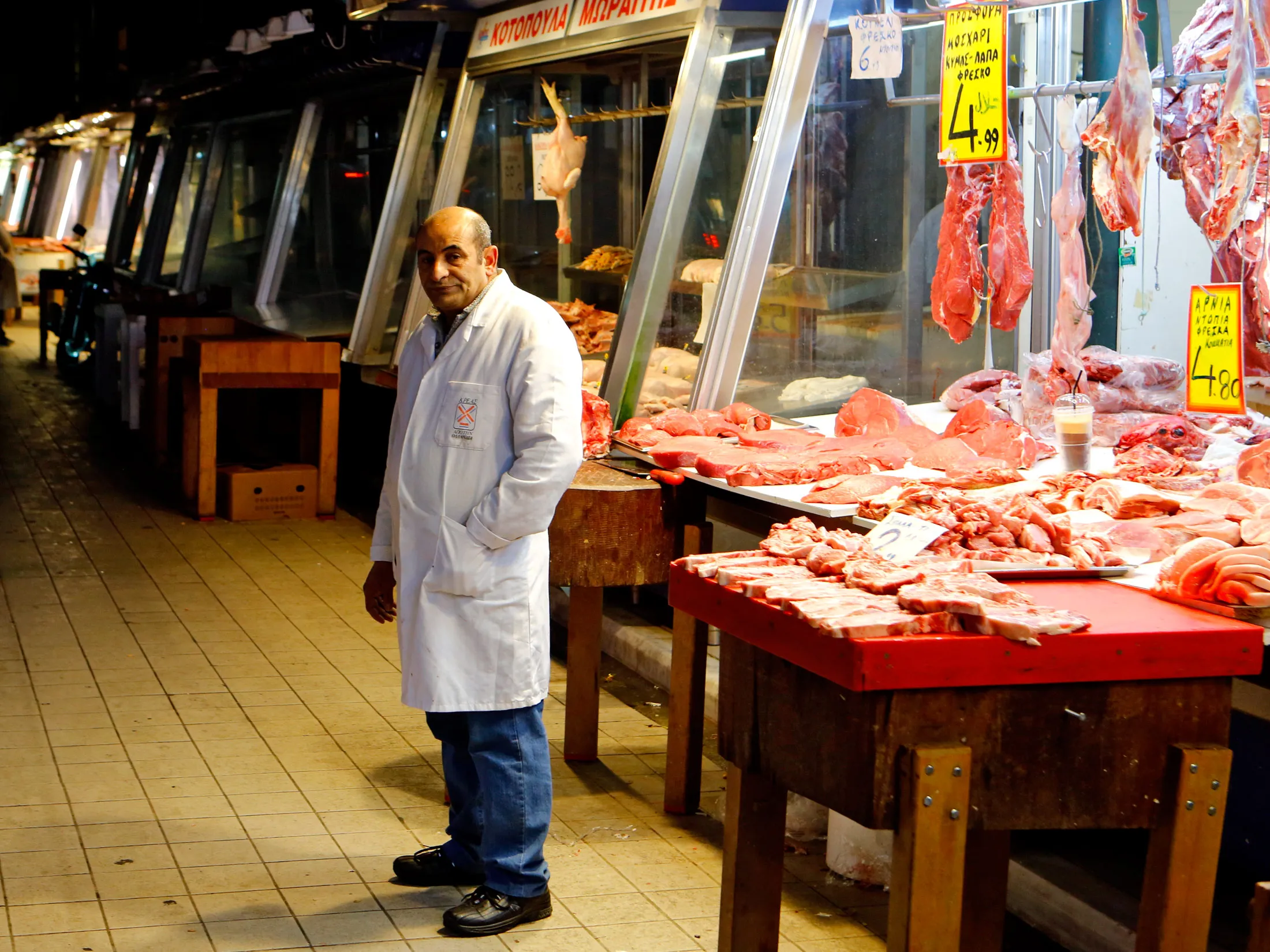 Athens' central meat market.
