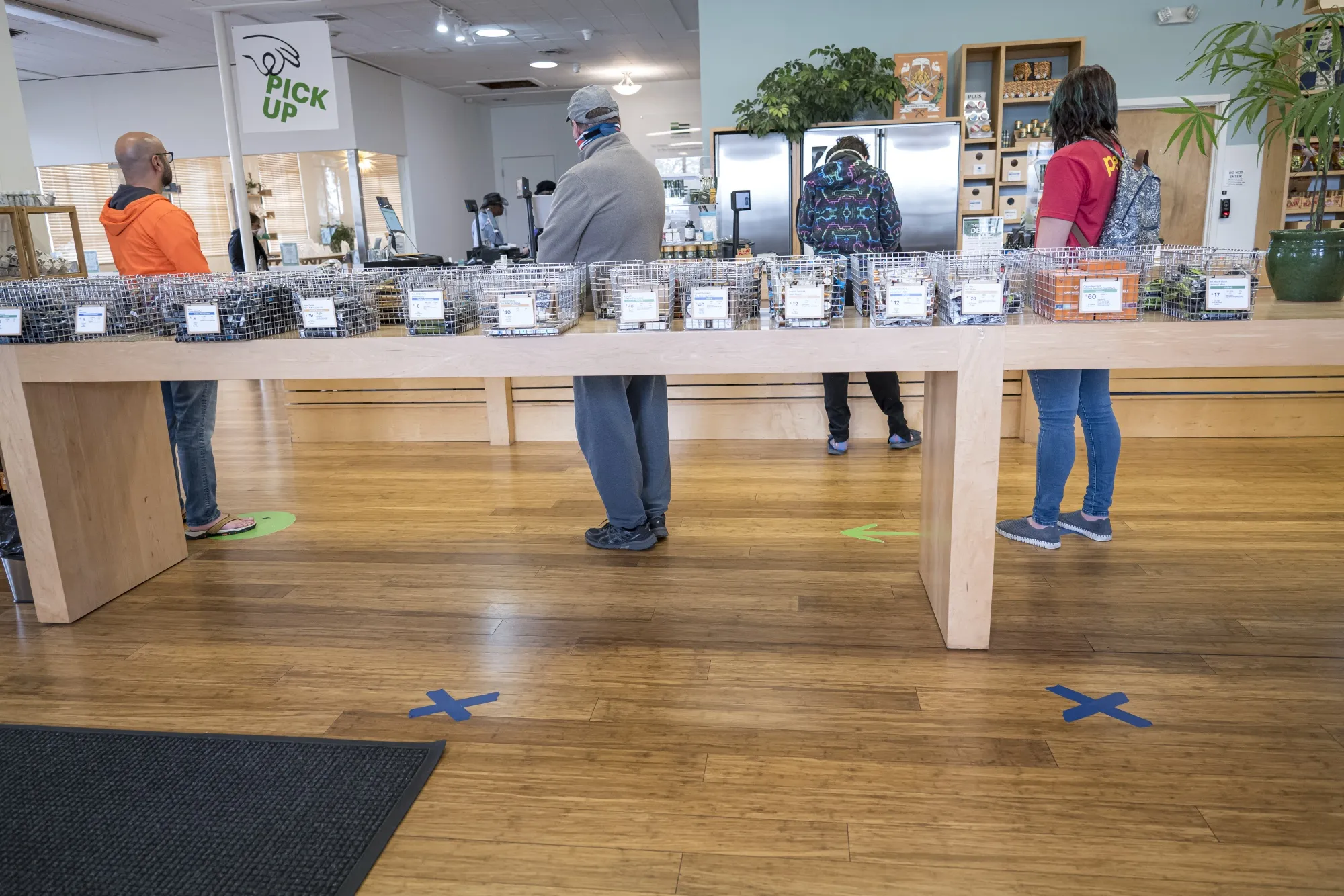 Social distancing at a marijuana dispensary in Oakland, California, on March 23.
