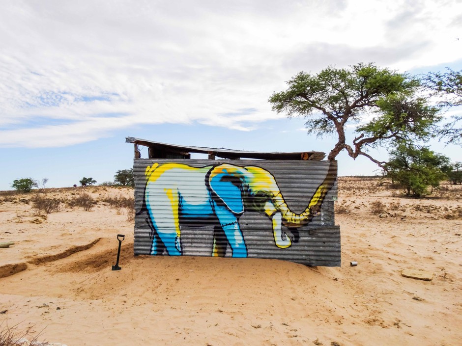 A mural in Kalahari, South Africa.