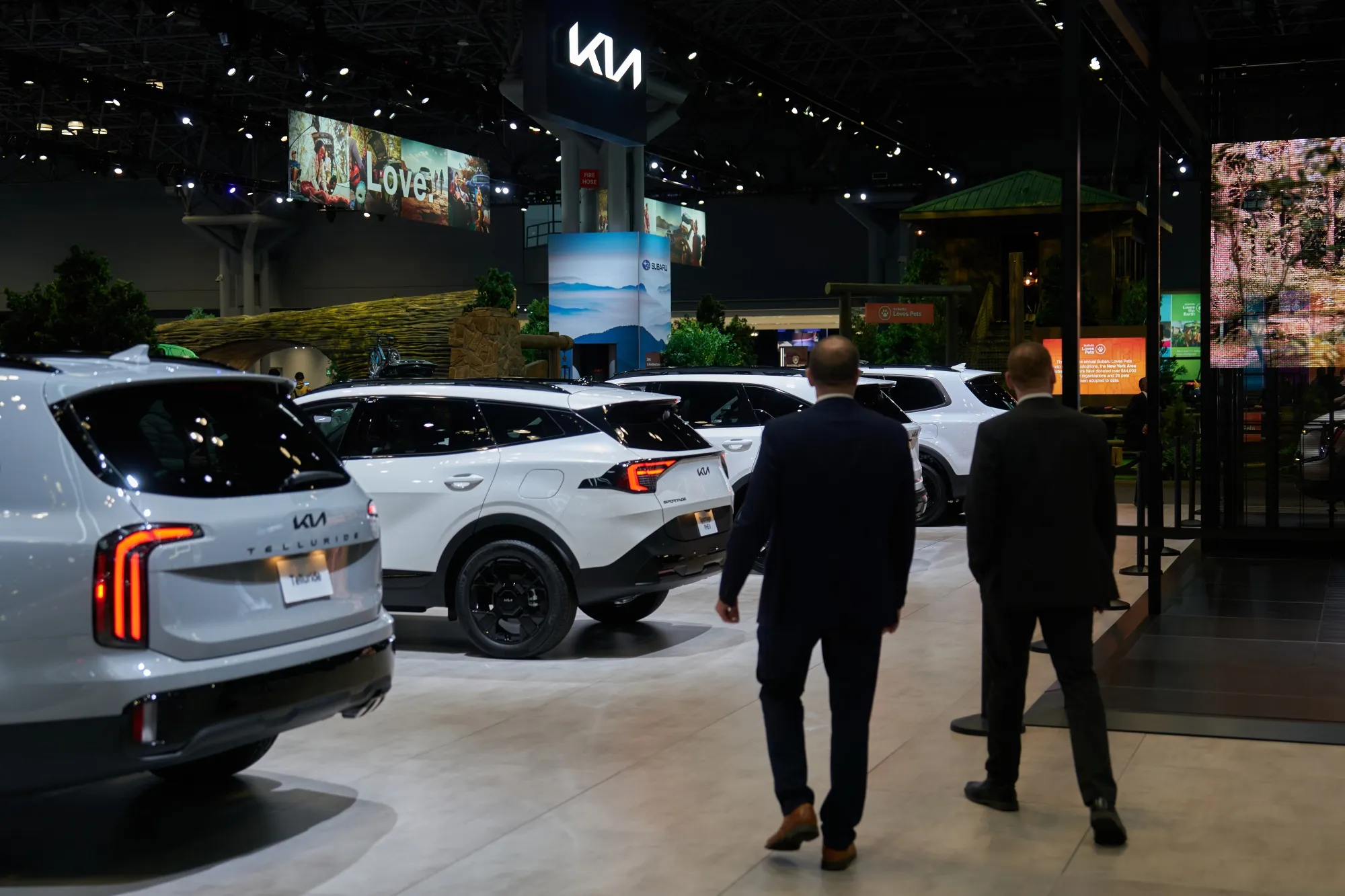 Kia sport utility vehicles during the 2025 New York International Auto Show.