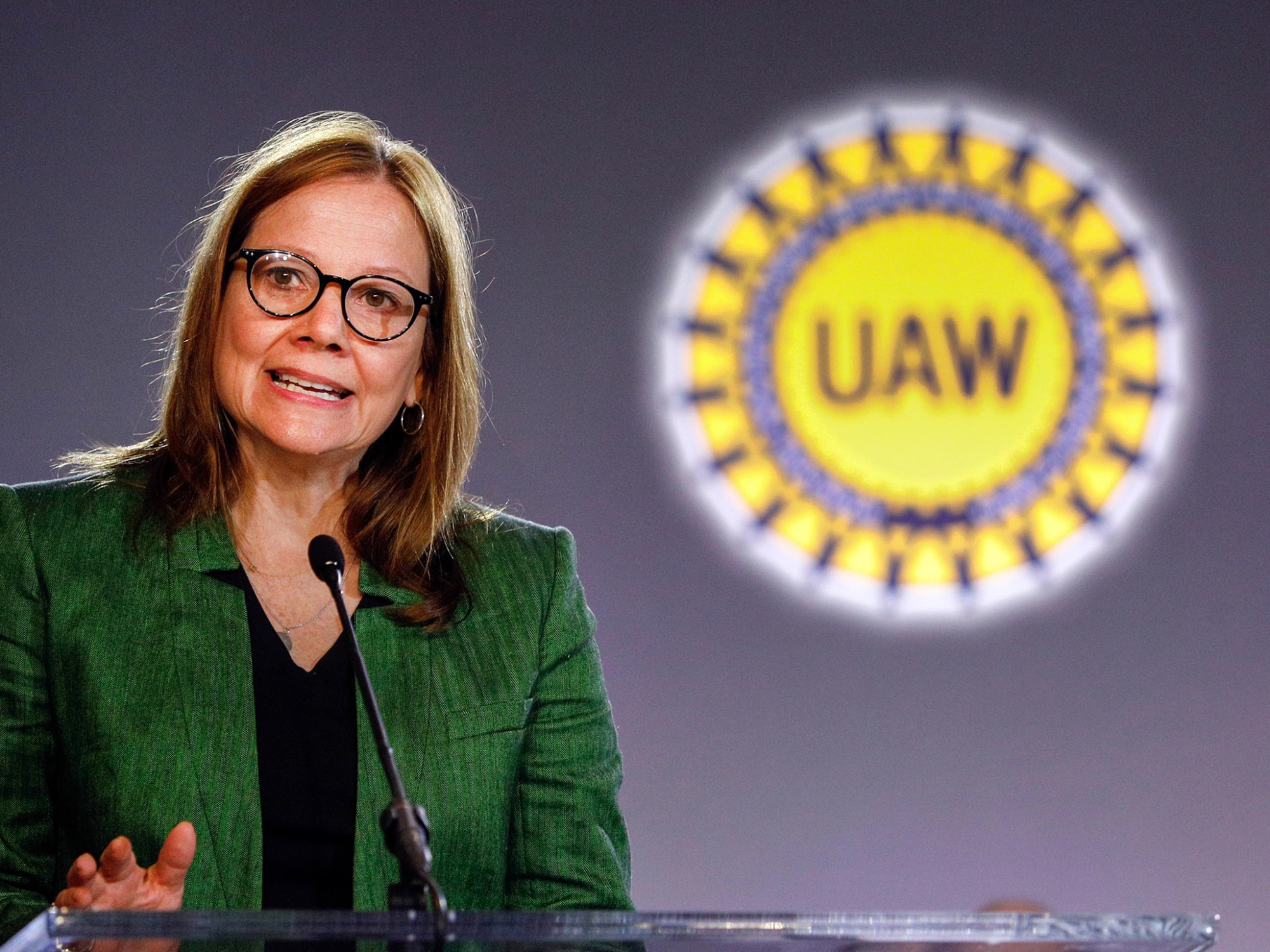 Mary Barra during the 2019 GM-UAW contract talks in July.