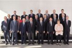 Sabine Lautenschlaeger, middle row second left, is the only female ECB policy maker after Chrystalla Georghadji was replaced by a man.