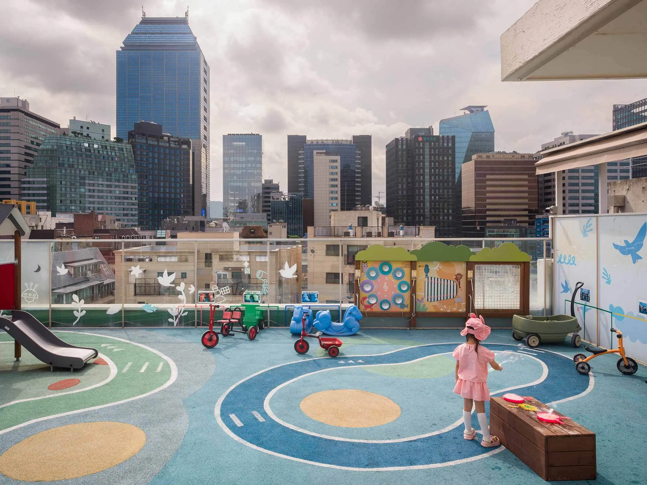 A rooftop play area&nbsp;at Krafton’s daycare center in Seoul.