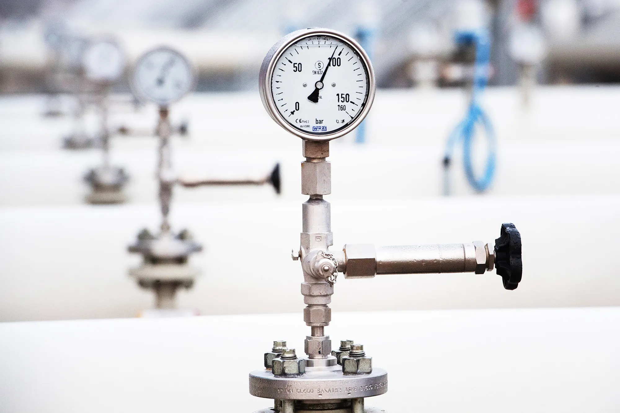 Gauges at the natural gas receiving station for the European gas connection pipeline,&nbsp;in Lubmin, Germany.&nbsp;