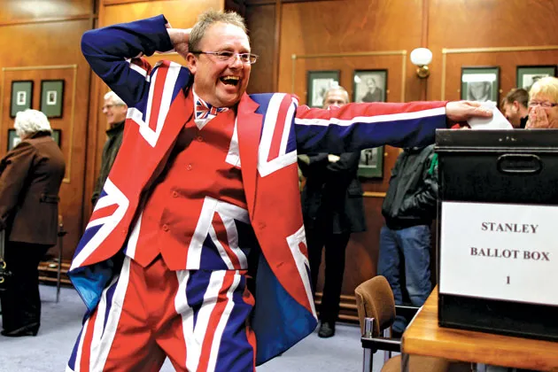 Falkland Islanders voted overwhelmingly in favor of remaining British