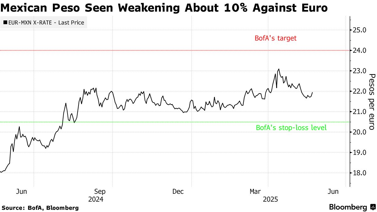 メキシコ・ペソは過大評価、今年リセッション入りの公算大－ＢｏｆＡ - Bloomberg