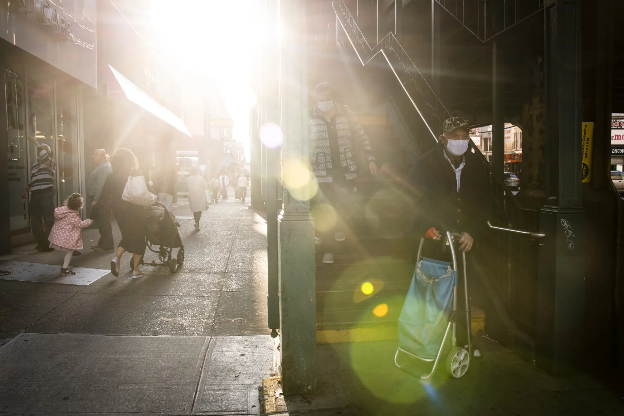 Travelers exit the Brighton Beach subway station in Brooklyn’s Brighton Beach neighborhood, on Oct. 5.