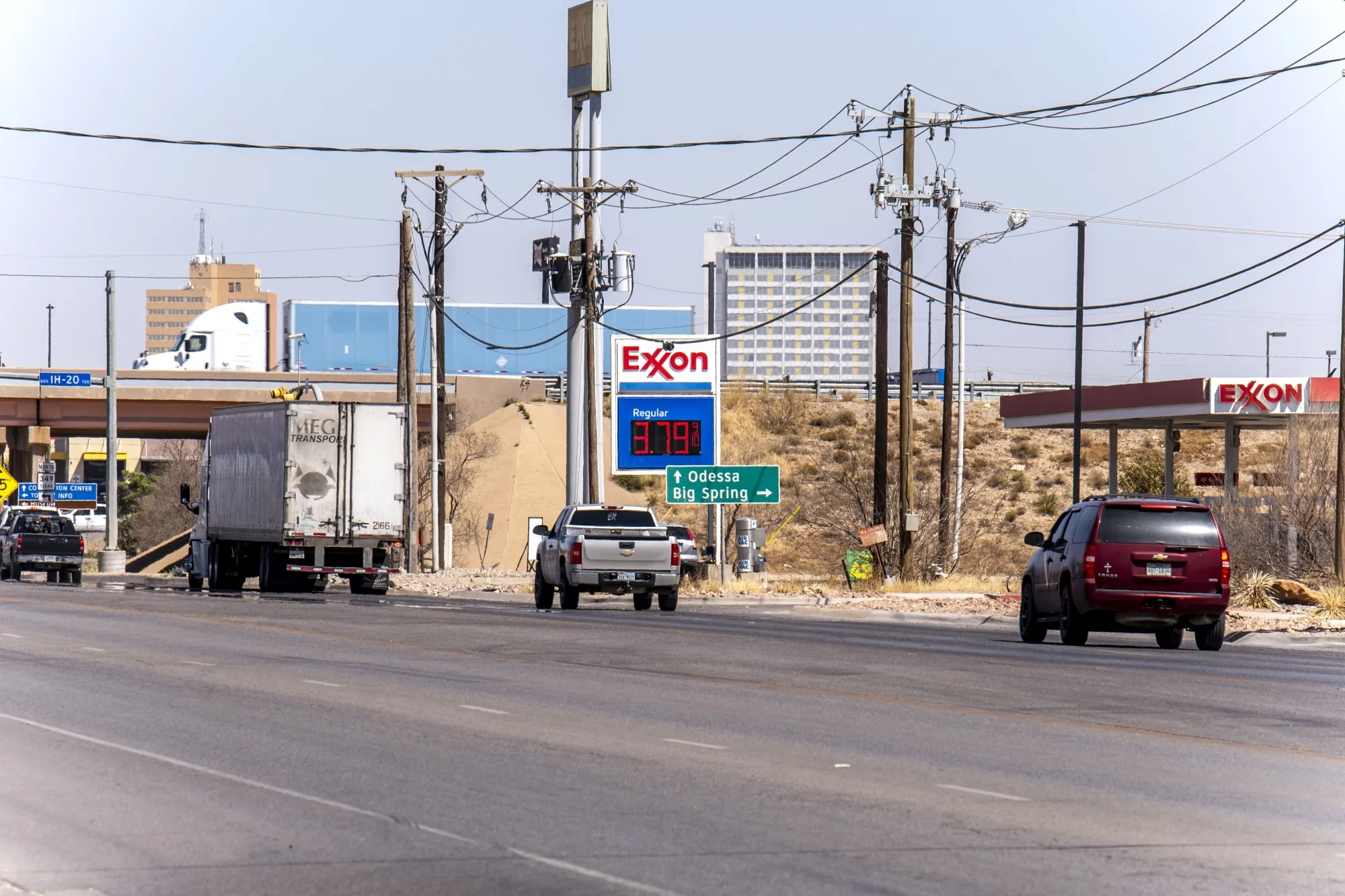 An Exxon Mobil gas station in Midland, Texas.