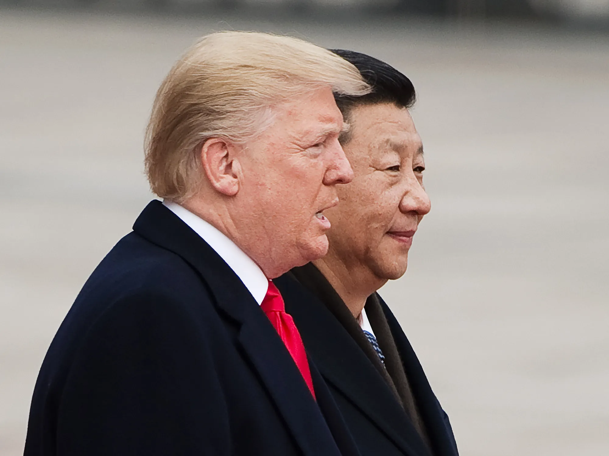 China's President Xi Jinping and US President Donald Trump&nbsp;in Beijing on November 9, 2017.