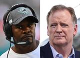 Brian Flores and Roger Goodell COMBO GETTY sub