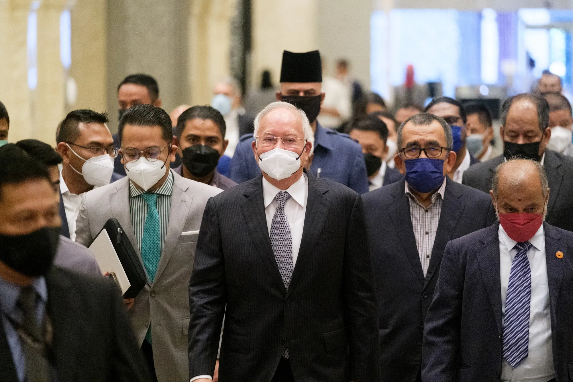 Najib Razak arrives at Malaysia’s Court of Appeal and Federal Court on Aug. 23.