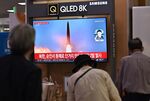 A news broadcast of a North Korean missile test, in Seoul on Sept. 28.