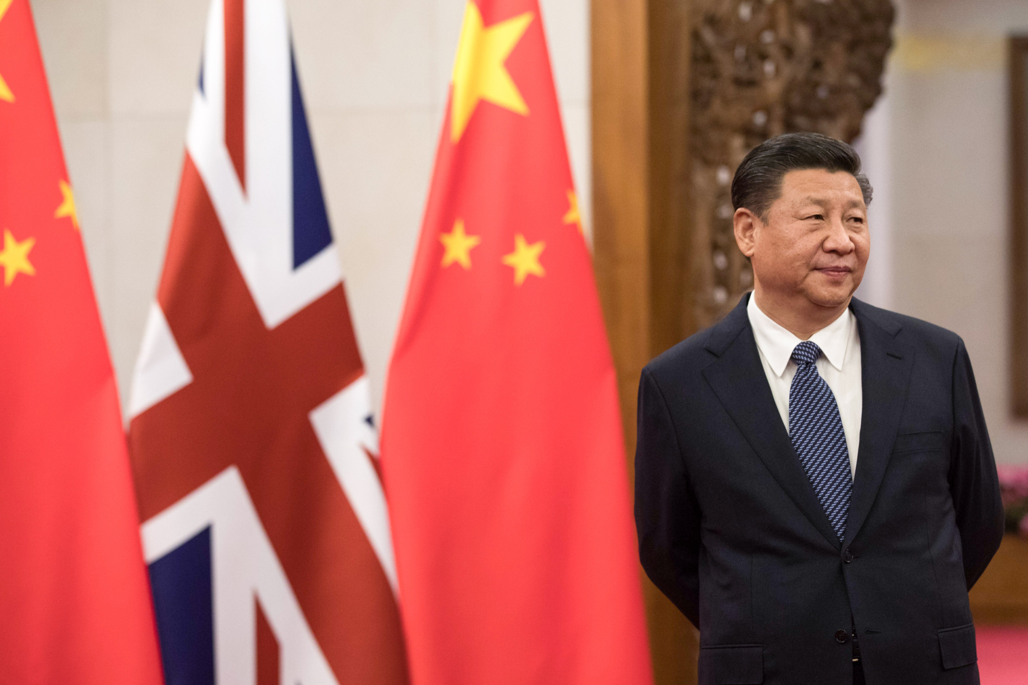 Xi Jinping during a visit by U.K. Prime Minister Theresa May in 2018.