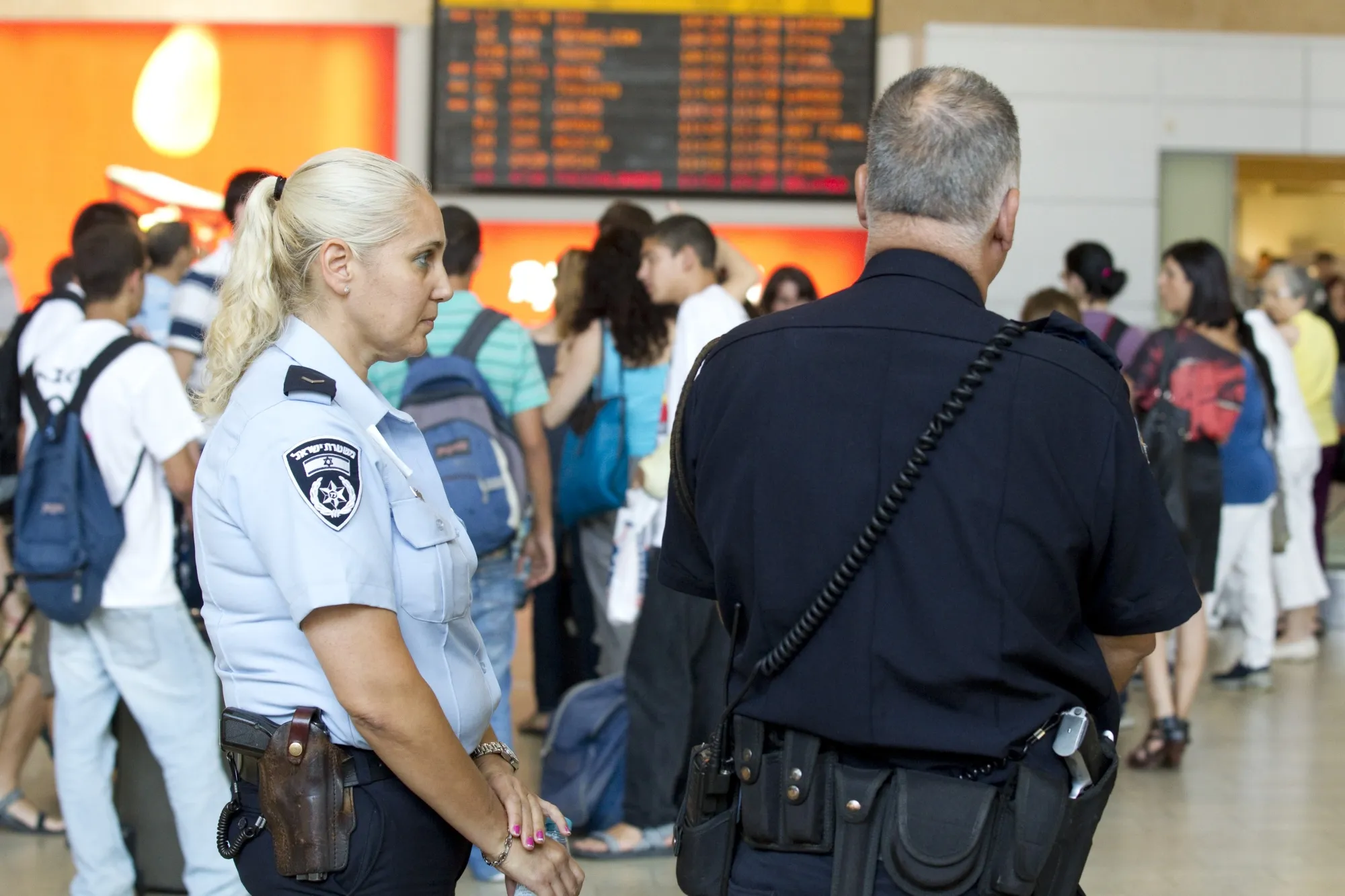On guard at the airport.