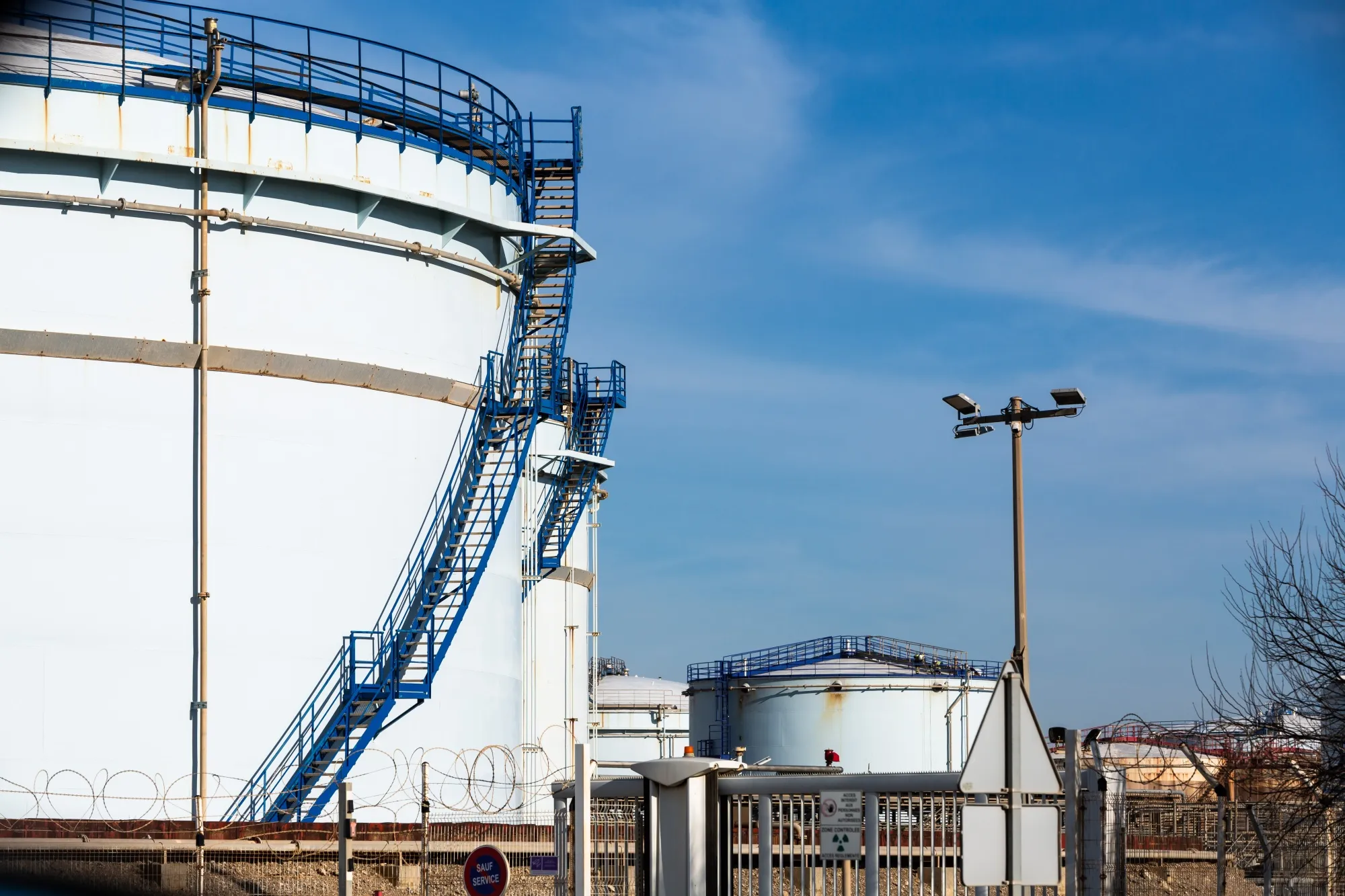 Storage tanks at an oil depot in Port La Nouvelle, France.