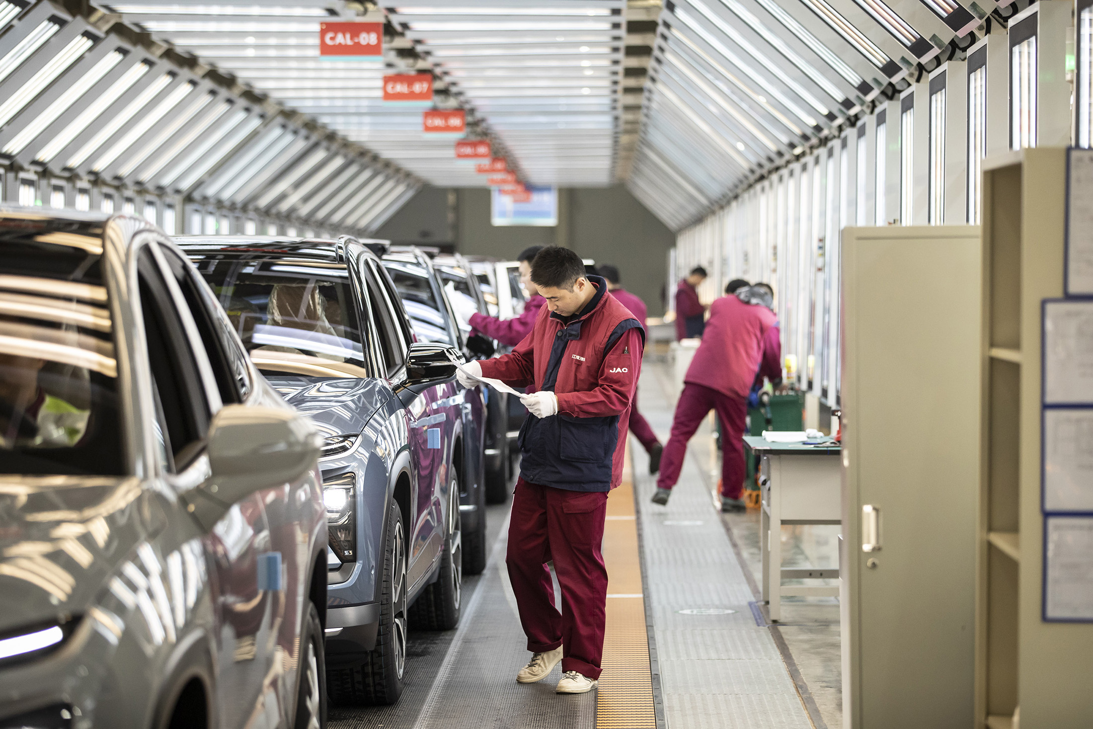 An inspection line at a Nio Inc. factory in Hefei, China, in 2020.