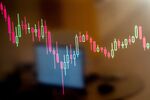 A candlestick chart illustrating Bitcoin price on an electronic screen inside a BitBase cryptocurrency exchange in Barcelona, Spain, on Monday, May 16, 2022.