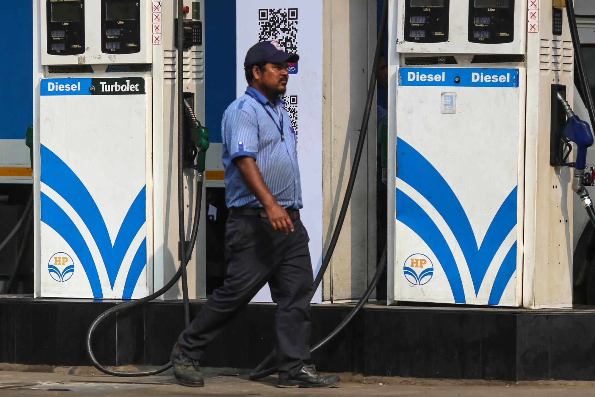 Fuel pumps at a Hindustan Petroleum Corp. gas station in Mumbai, India
