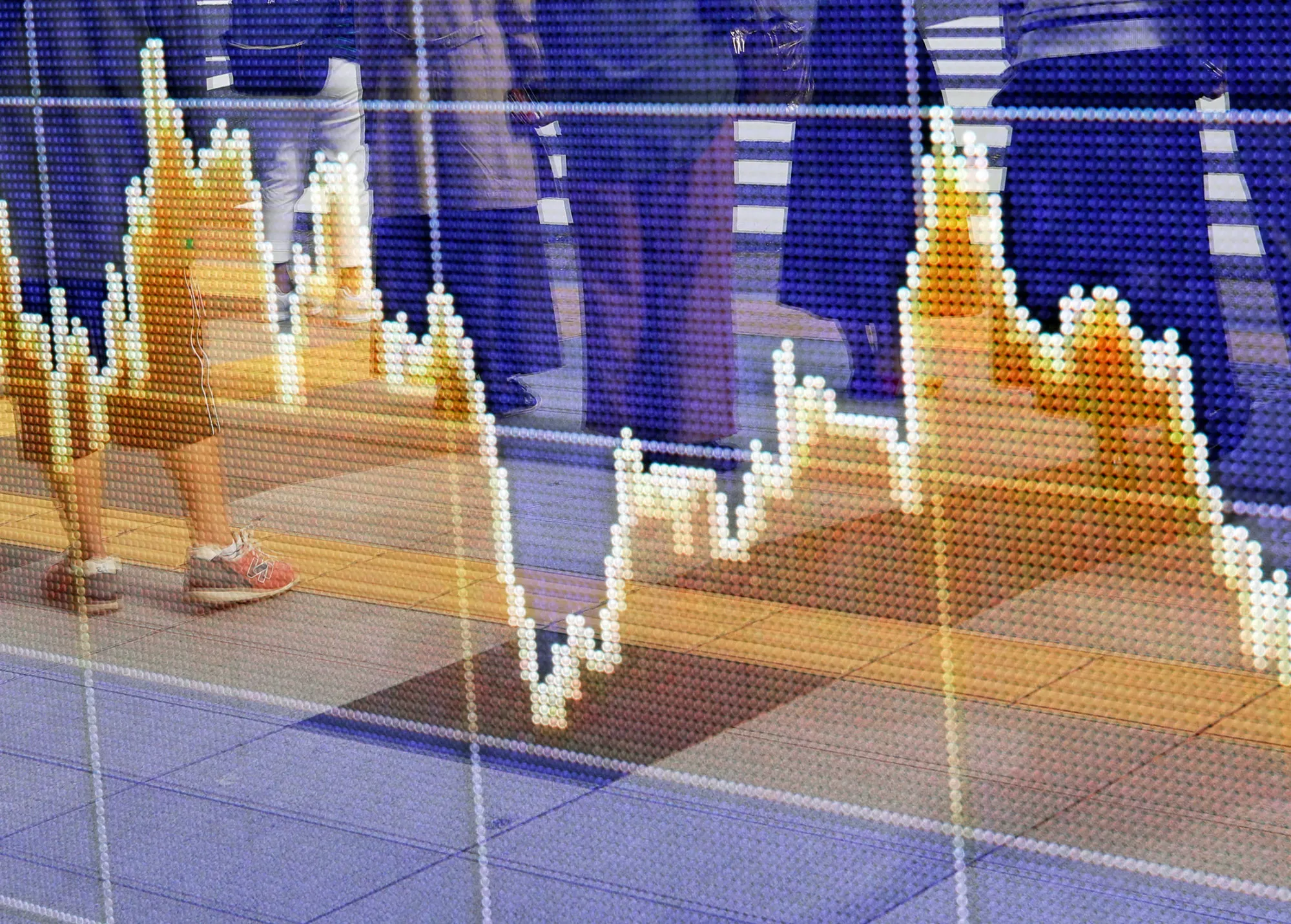 Images of Electronic Stock Boards As Nikkei and Topix Index Edge Up