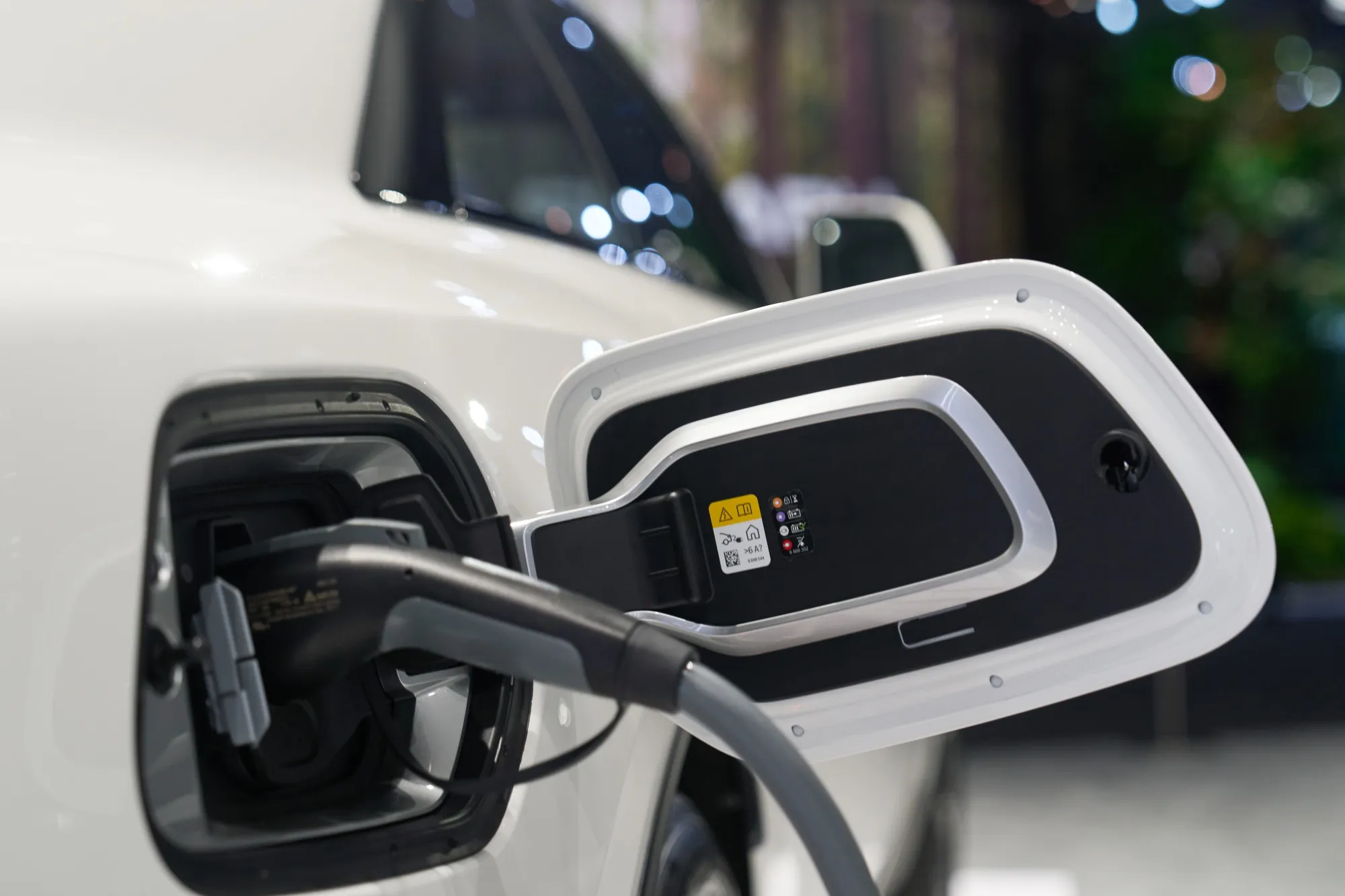 The charging port of a Rolls-Royce Spectre electric vehicle.