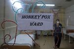 A health worker walks inside an isolation ward built as a precautionary measure for monkeypox patients at a hospital in Ahmedabad, on July 25.