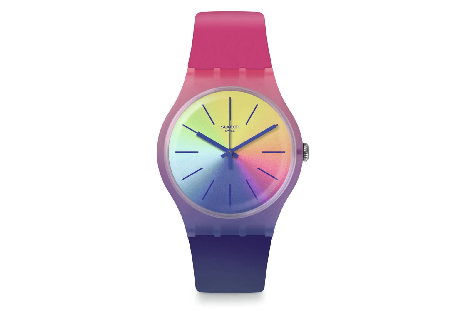 Gossip Rainbow Silicone Band Quartz Watch Gossip Watch Round Face with Hot Pink Silicone Band | eBay main image 3