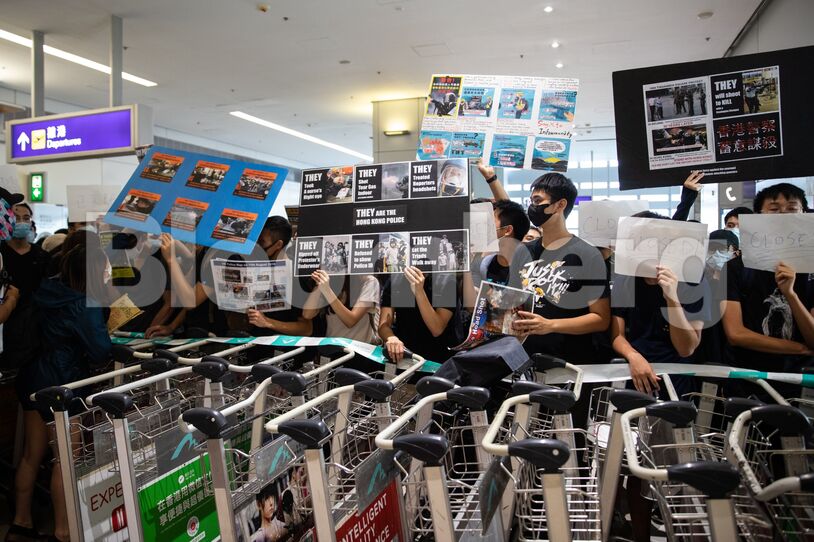 Hong Kong International Airport As Demonstrators Seek Fifth Day of Sit-ins