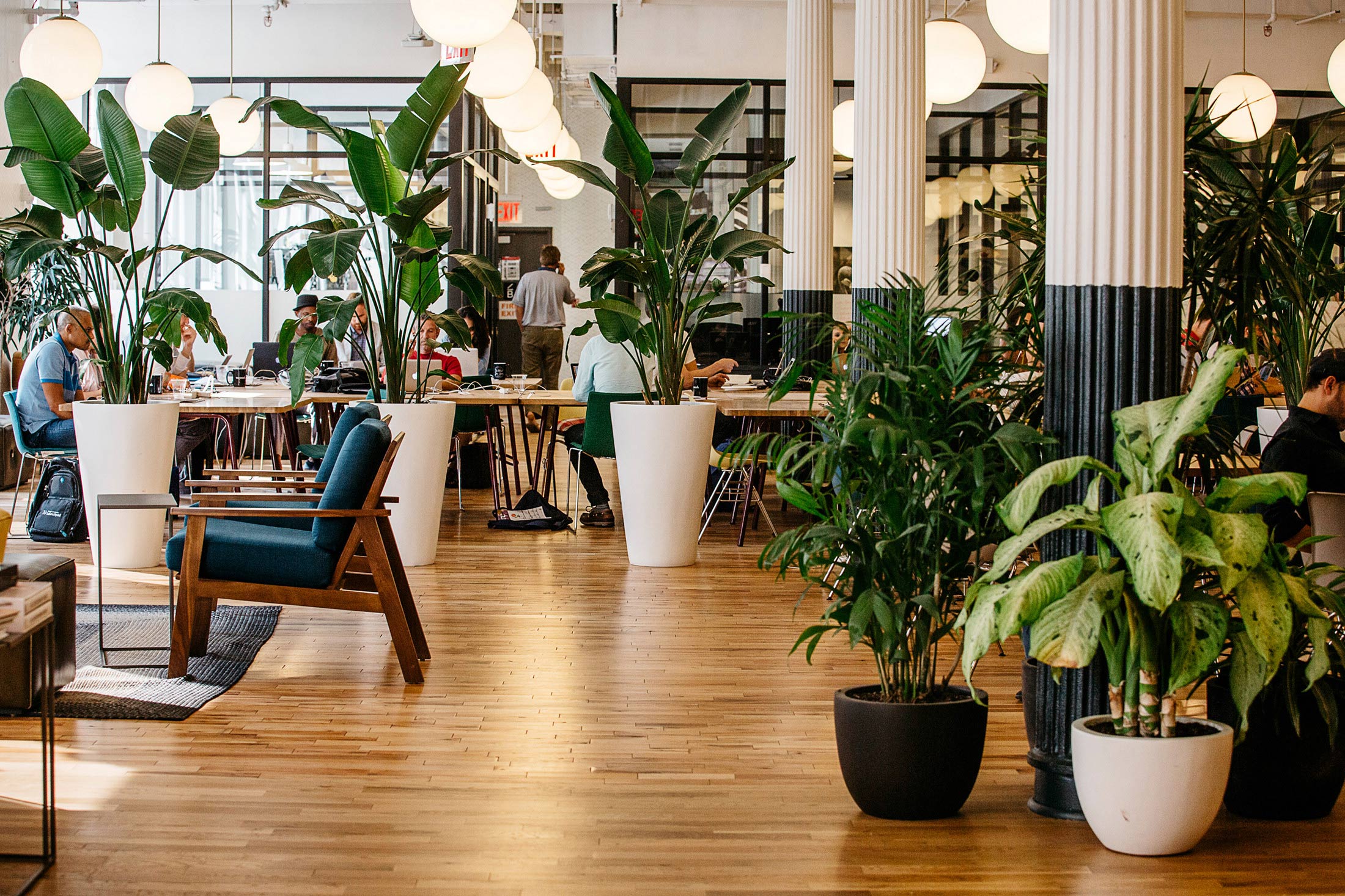 A co-working space at WeWork headquarters in New York.