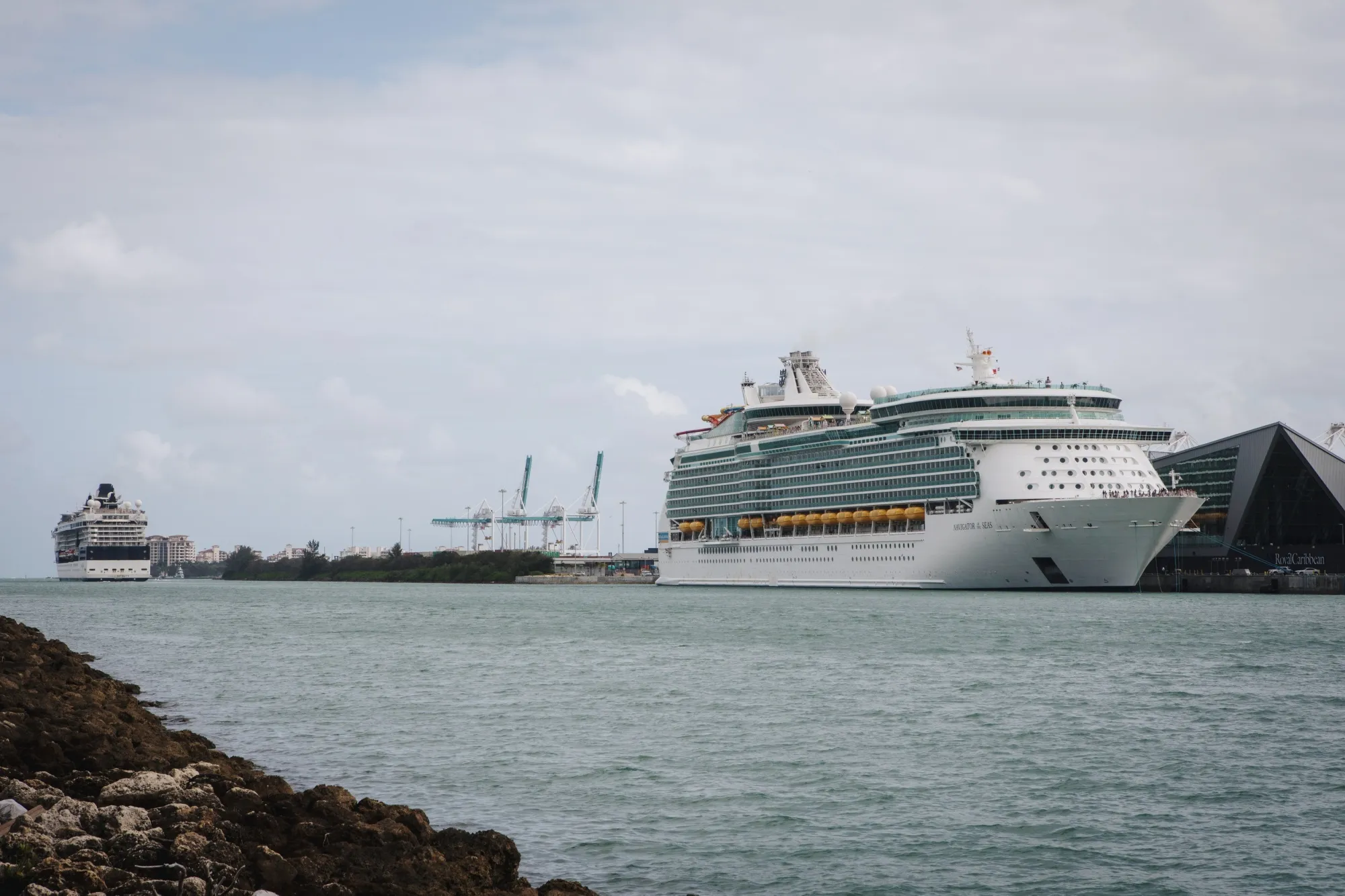 A Royal Caribbean cruise&nbsp;ship&nbsp;in Miami, Florida.