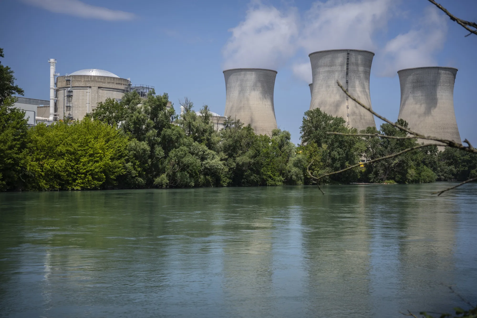 A nuclear power station beside the River Rhone in Bugey, France.