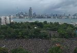 Protesters gather for a rally in Victoria Park in Hong Kong on Aug. 18. 