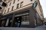 A Starbucks coffee shop in San Francisco, California.