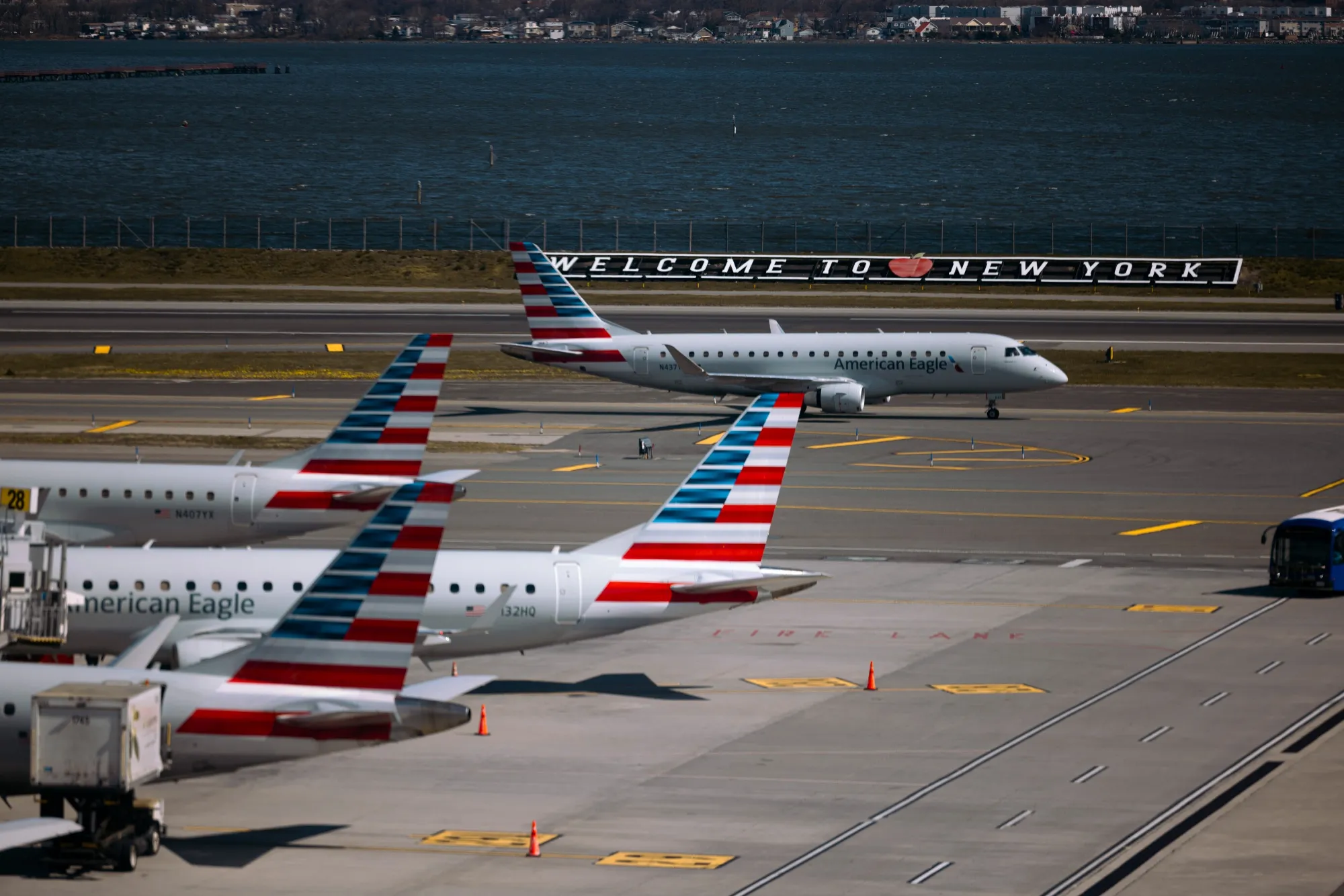 American Airlines planes at LaGuardia Airport in New York.