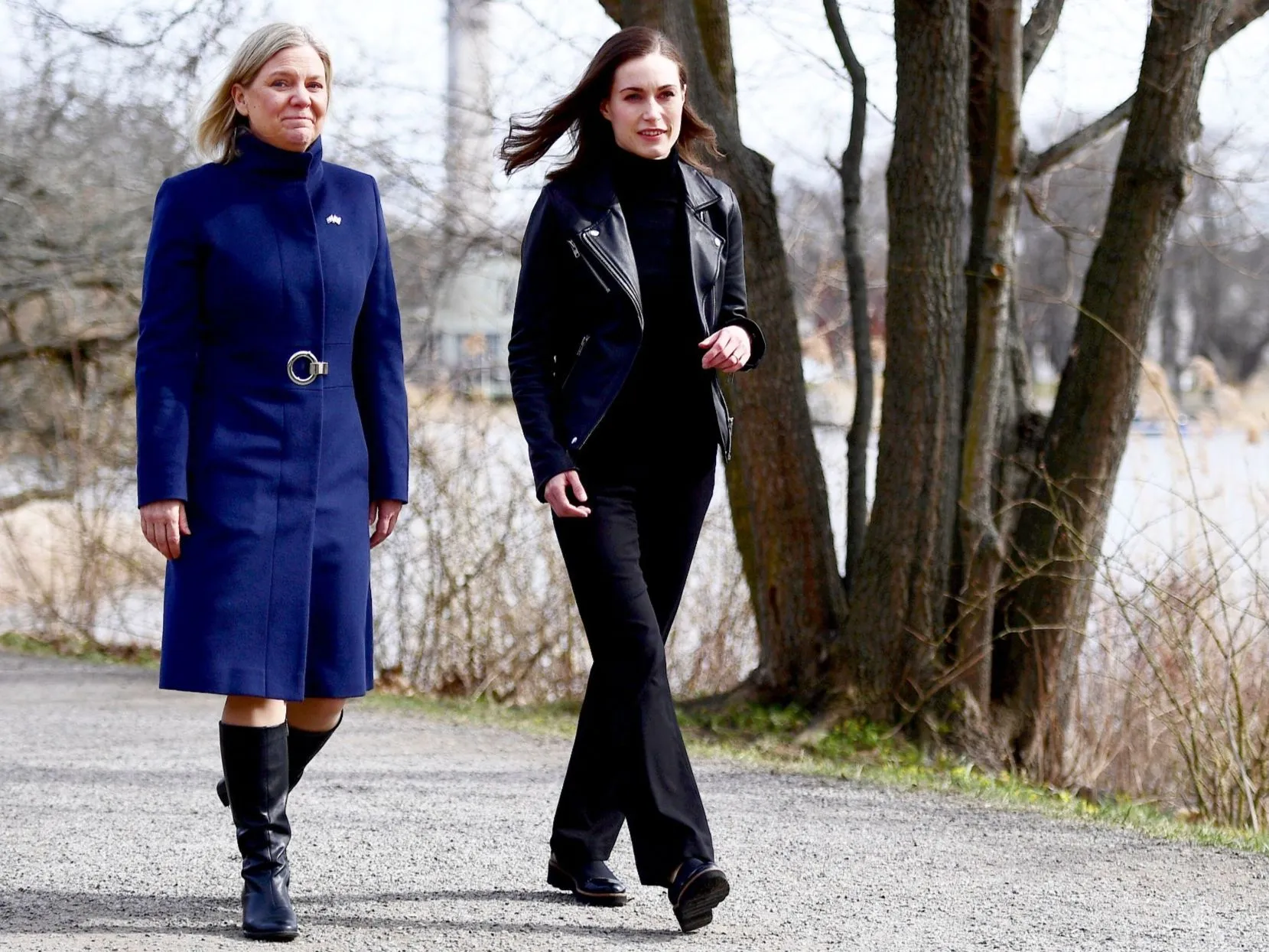 The Swedish and Finnish prime ministers&nbsp;before a meeting on potential&nbsp;NATO membership.