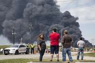 Black Smoke Towers Over Houston Amid Petrochemical Blaze 