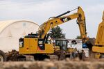 A Caterpillar hydraulic excavator at Ideal Tractor in West Sacramento.