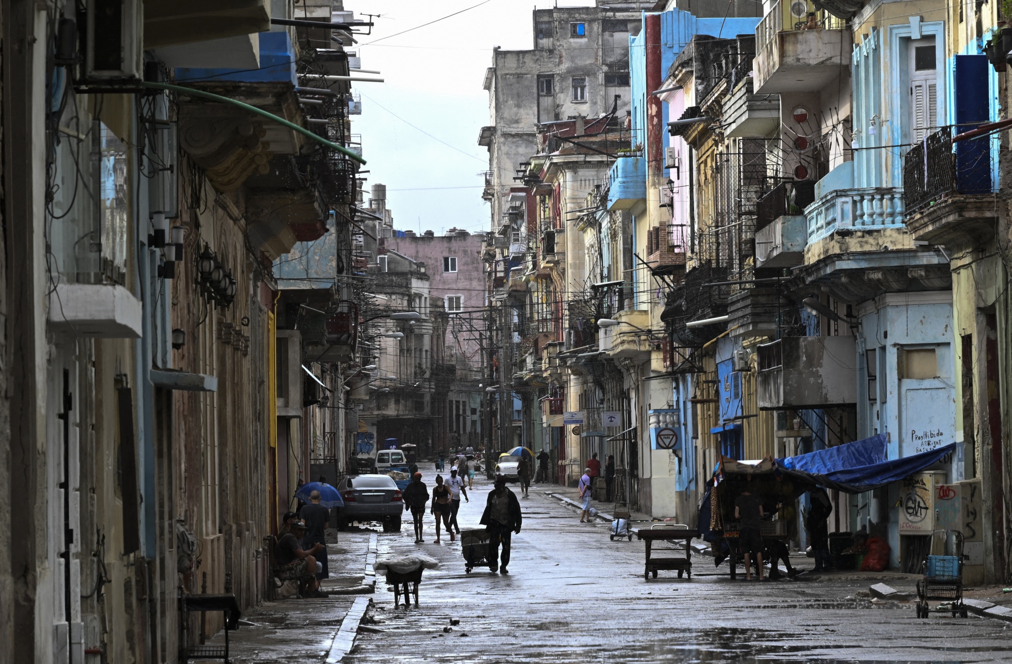 General view of a street in Havana on March 16, 2026. Cuba scrambled on March 17, 2026, to restore power after a nationwide blackout that hit the communist-run island just as US President Donald Trump proclaimed he will "take" it over. (Photo by YAMIL LAGE / AFP via Getty Images) Photographer: YAMIL LAGE/AFP