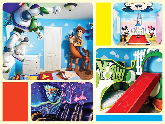 Interiors of nightly rentals in Florida’s ChampionsGate resort.