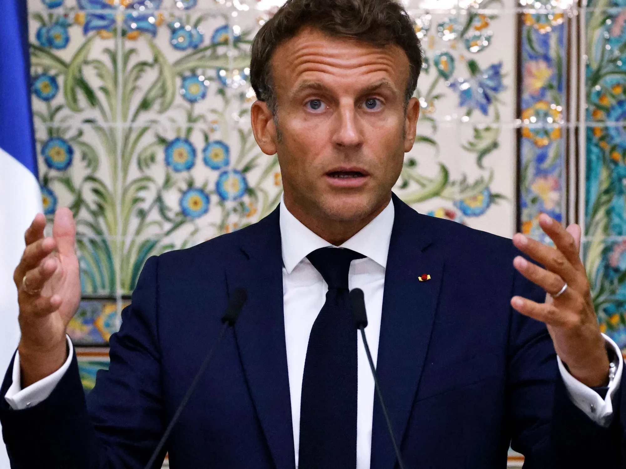 Emmanuel Macron&nbsp;in Algiers, Algeria on Aug.&nbsp;25.