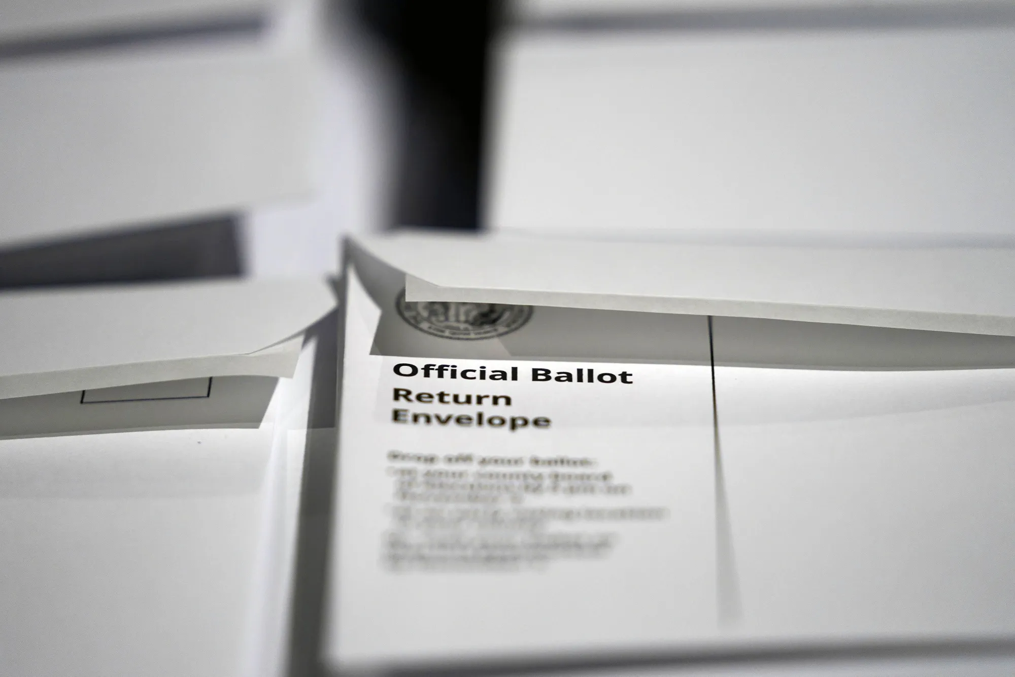 Ballot envelopes&nbsp;at the Wake County Board of Elections in Raleigh, North Carolina.