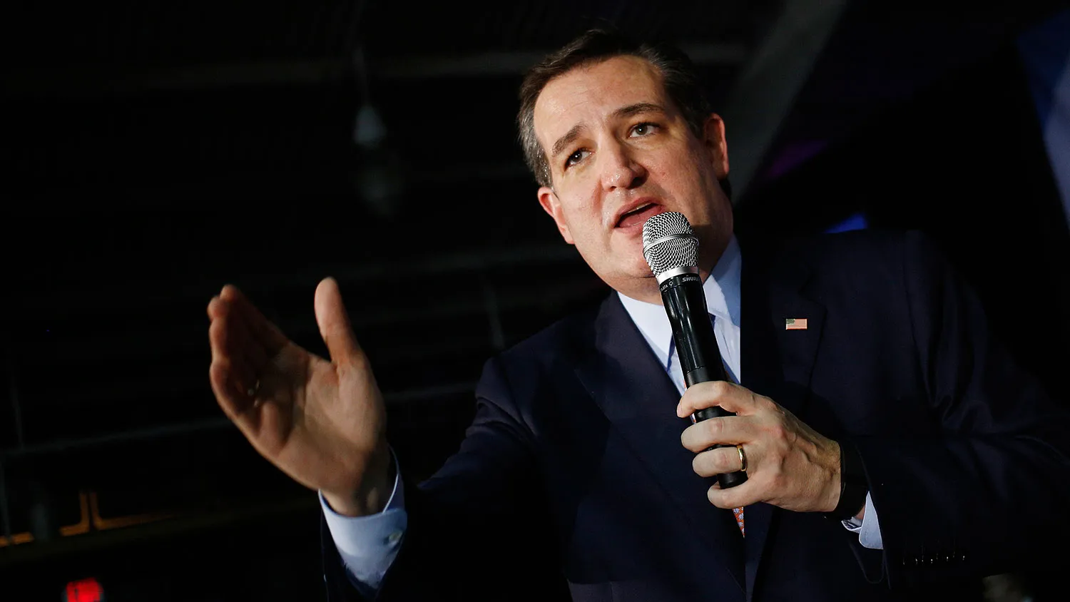 Senator Ted Cruz delivers remarks during his campaign's caucus night celebration in Des Moines, Iowa, on Feb. 1, 2016.
