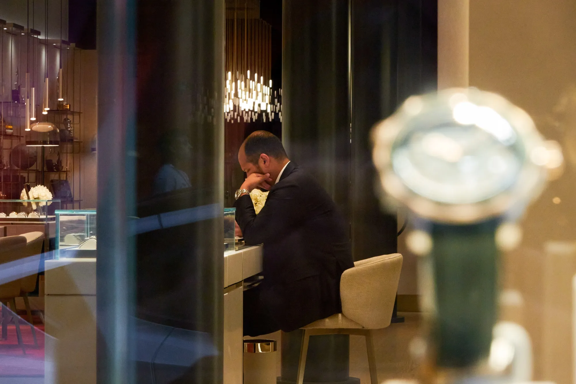 An Omega luxury watch boutique operated by Swatch Group AG in New York.