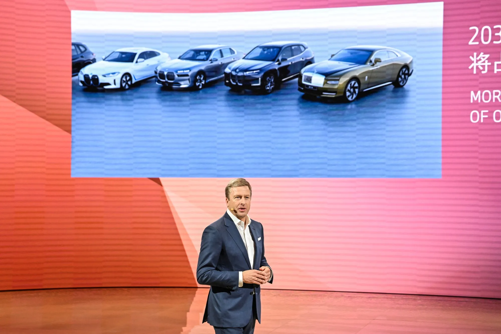 Oliver Zipse at the Shanghai auto show on April 18.