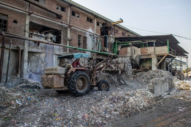 Residual plastic and other impurities are expunged from the pulping machinery at Bindal Duplux Limited paper mill in Muzaffarnagar District, Uttar Pradesh, India, on Saturday, Nov. 19, 2022.