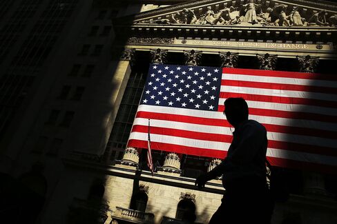 The New York Stock Exchange (NYSE) is shown on July 6, 2015 in New York City.