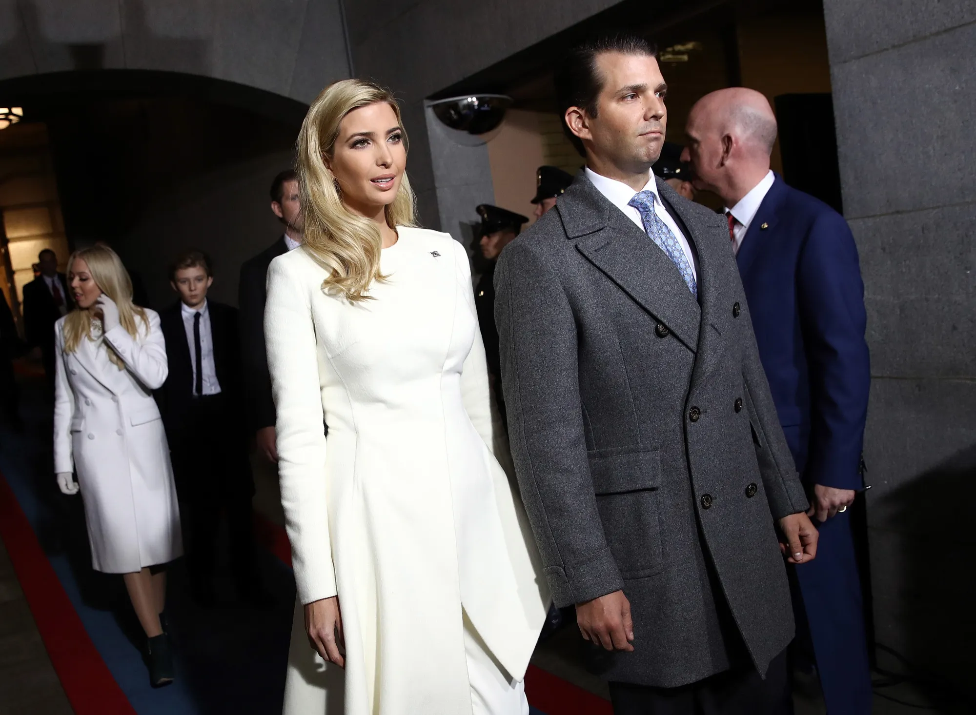 Ivanka Trump and Donald Trump Jr. attend Donald Trump’s inauguration.