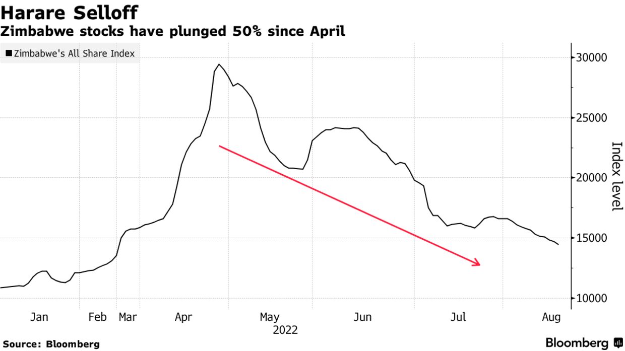 Zimbabwe stocks plunge 50 in four months as State grip tightens