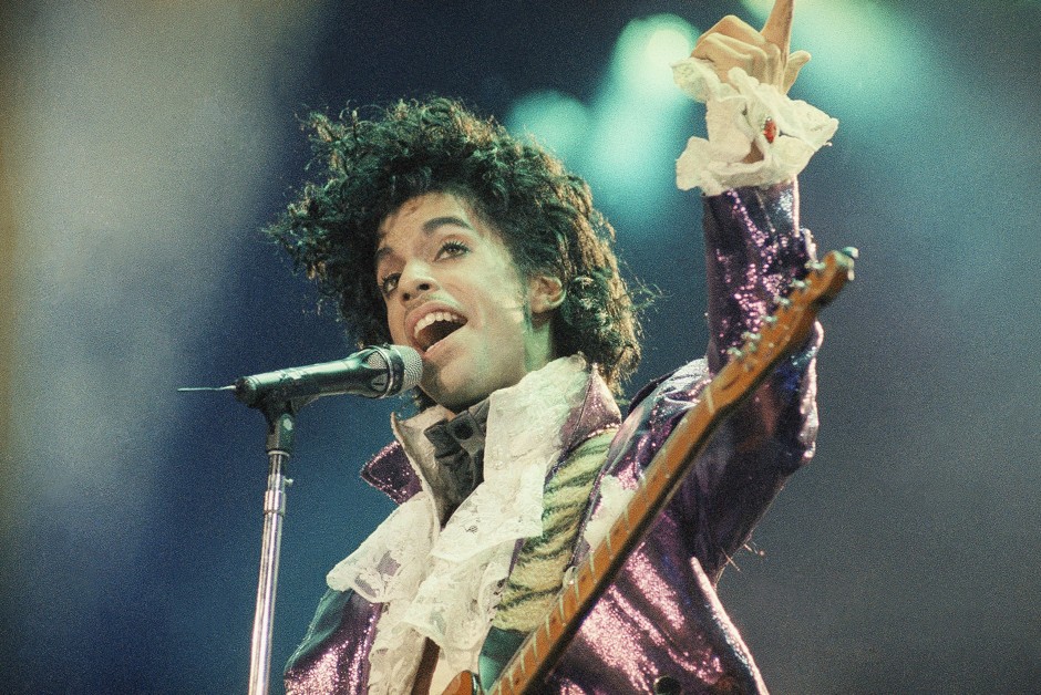 The singer Prince performs at the Los Angeles Forum in 1985.